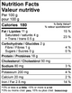 Nutrition facts table for Bump Plant Enhanced ground beef.