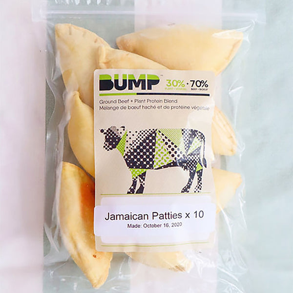 Package of frozen Jamaican patties.